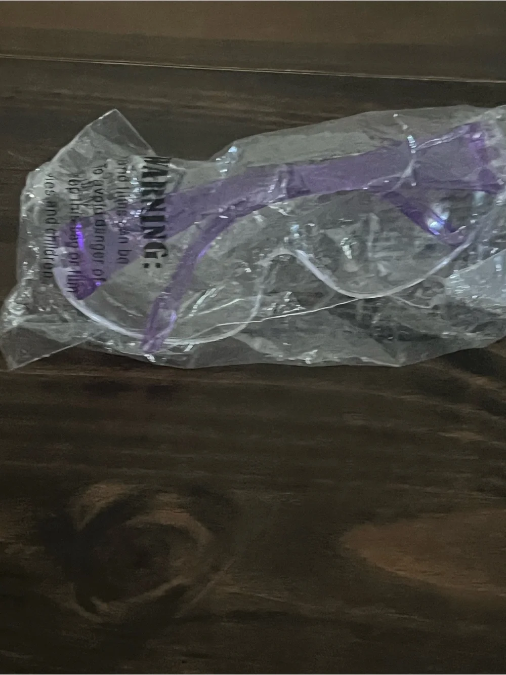 Purple Clear Plastic Kids SunGlasses